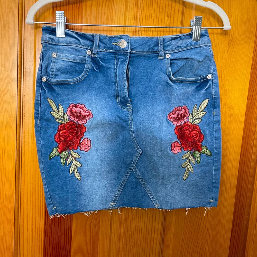 Booboo Denim Skirt with Embroidery US Size 6